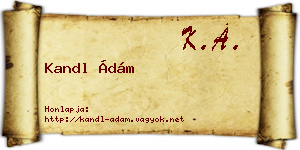 Kandl Ádám névjegykártya